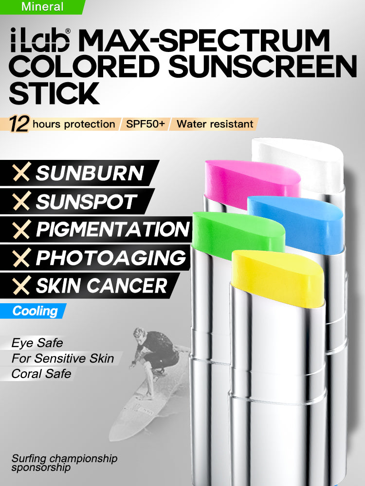 iLab Max-Spectrum Colored Sunscreen Stick
