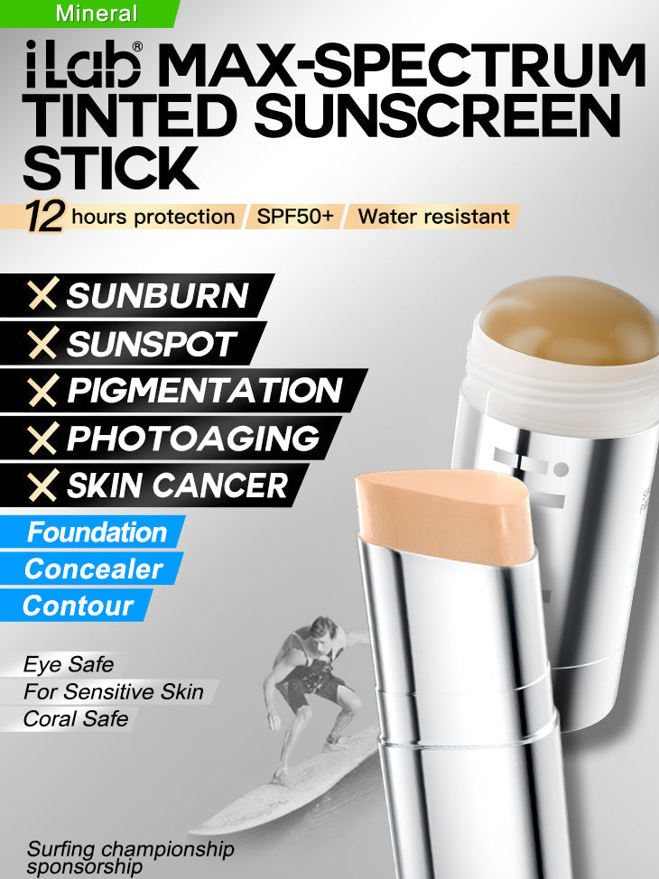iLab Max-Spectrum Tinted Sunscreen Stick SPF50+ Beige/Light Beige