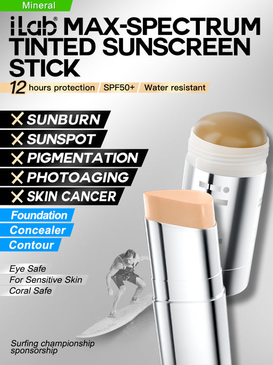 iLab Max-Spectrum Mineral Sunscreen Stick SPF50+ Beige/Light Beige