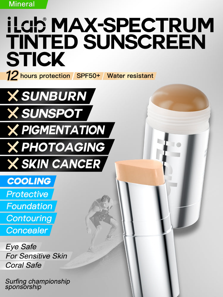 iLab Max-Spectrum Tinted Sunscreen Stick SPF50+ Beige/Light Beige