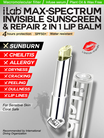 iLab Max-Spectrum Invisible Sunscreen & Repair 2 In 1 Lip Balm 2.8g