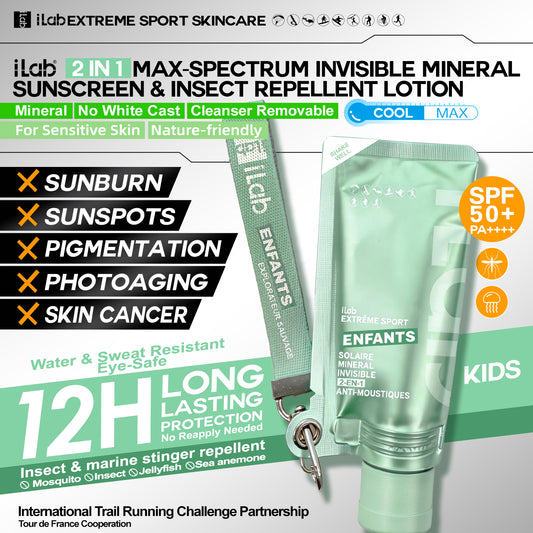 iLab 2IN1 MAX-SPECTRUM INVISIBLE MINERAL SUNSCREEN & INSECT REPELLENT LOTION