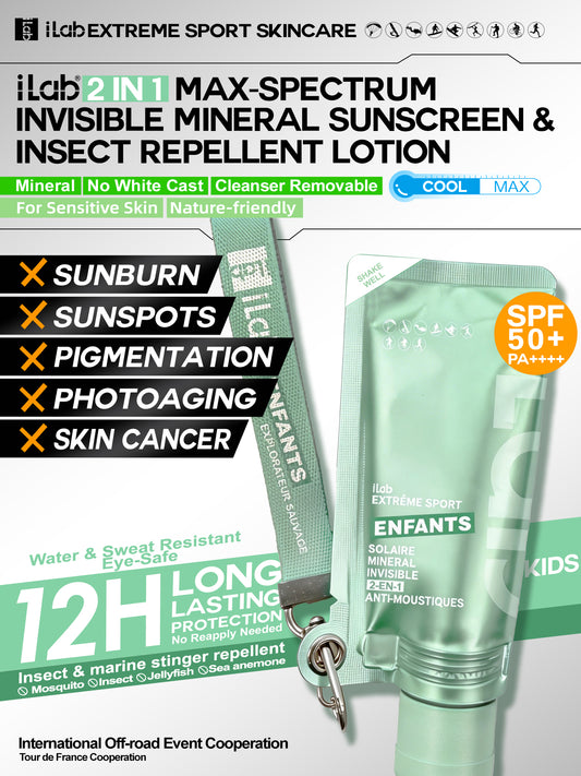 iLab 2IN1 MAX-SPECTRUM INVISIBLE MINERAL SUNSCREEN & INSECT REPELLENT LOTION