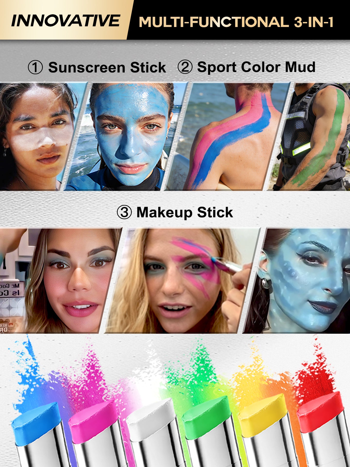 iLab Max-Spectrum Colored Sunscreen Stick